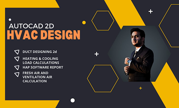 design hvac system , autocad 2d with cooling load calculation