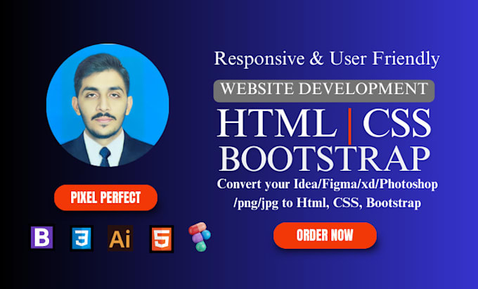 Do front end web development, figma to html css bootstrap by ...