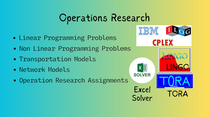 Solve linear programming and operation research using cplex, lingo ...