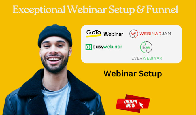 setup webinar on gotowebinar, everwebinar,webinarjam, easywebinar, funnel setup