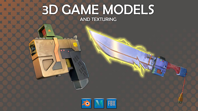 create 3d weapons, stylized props and 3d objects with texture