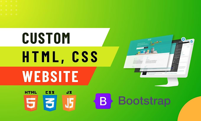 Be your front end developer, custom website design html css js ...