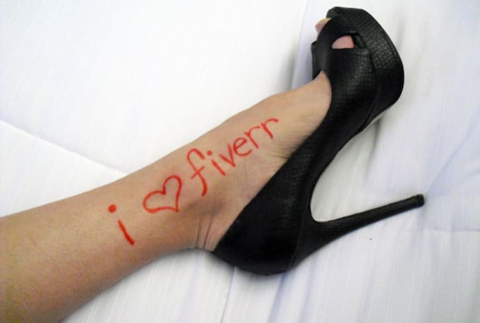 Write Anything On My Feet In High Heels By Bodytags Fiverr