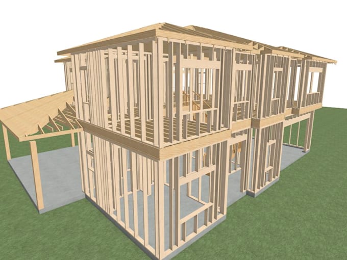 design timber structure, wooden framing and truss plan