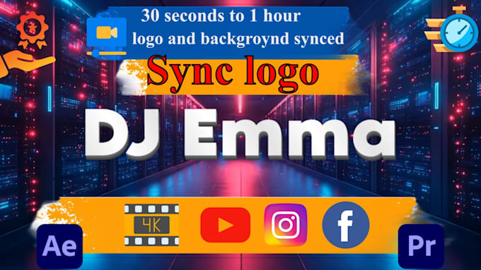 design custom logo sync and background vj loop