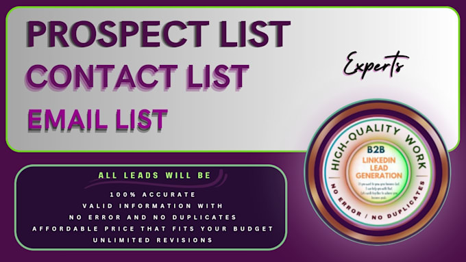 Do b2b lead linkedin lead targeted contact and prospect email list ...