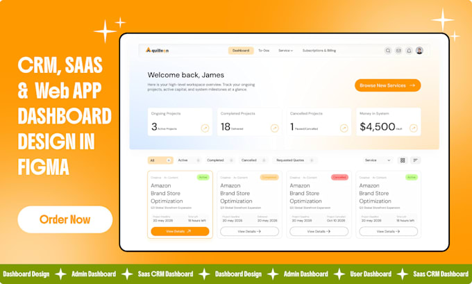 design saas, CRM, and admin dashboards UI UX in figma