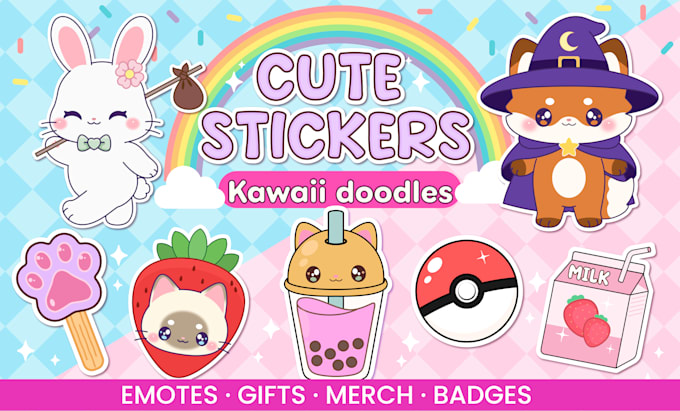 design custom kawaii mascot stickers for your brand
