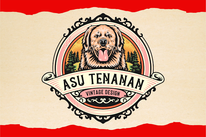 design retro vintage logo business and tshirt illustration
