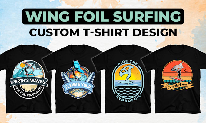 design custom wing foil surfing tshirt