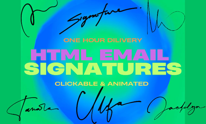 create HTML email signature outlook, clickable and animated