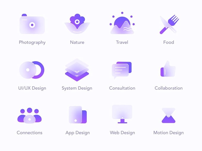 design custom icons set in high quality