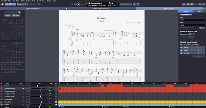 sell you high quality opeth guitar pro tabs