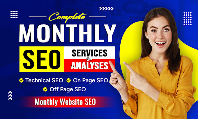 do complete monthly website on page technical and off page SEO backlinks service
