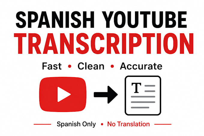 transcribe your spanish youtube videos into clean and professional text