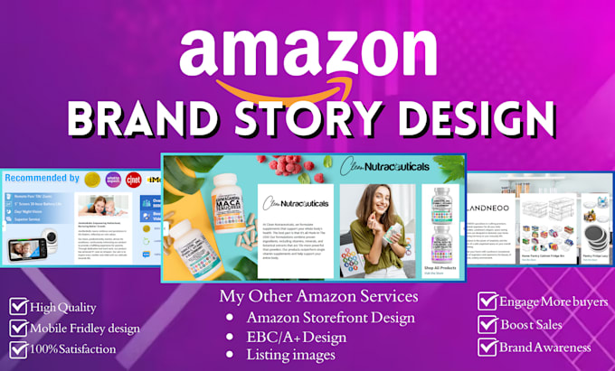 create attractive amazon brand story for amazon ebc design