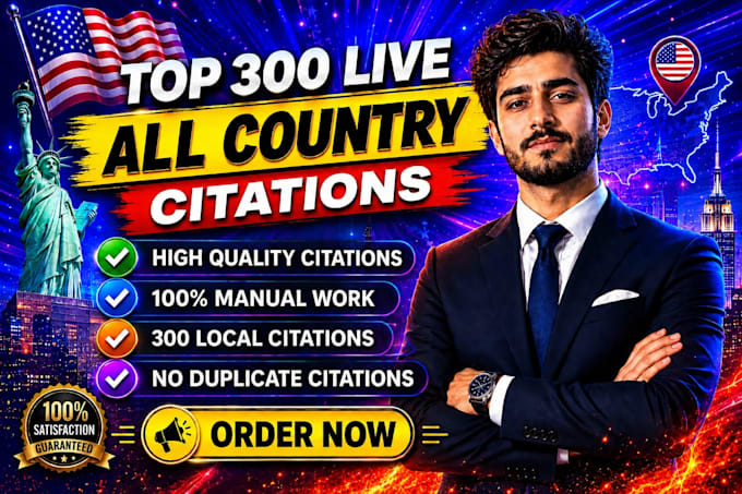 do high quality 300 all country local citations for local seo
