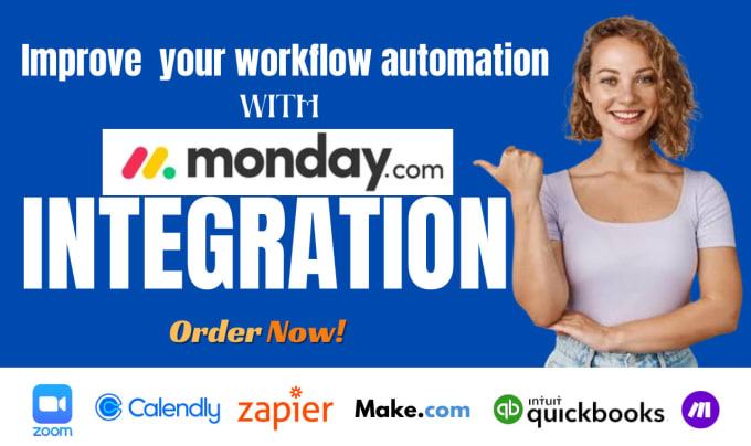 Integrate monday com with calendly zoom make com zapier and quickbooks