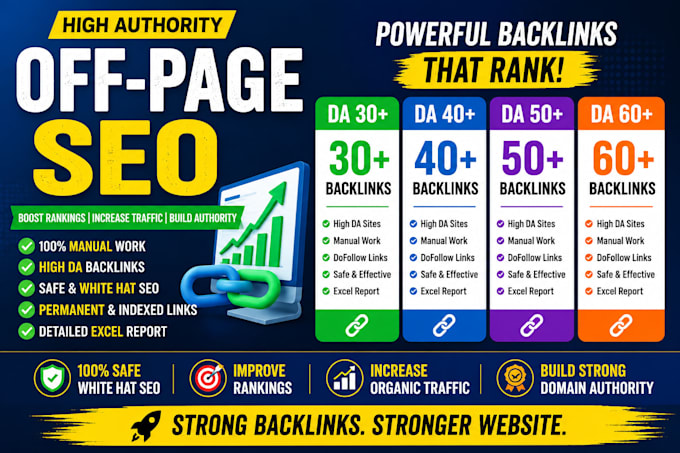 do powerful off page SEO backlinks to increase da 30 40 50 60
