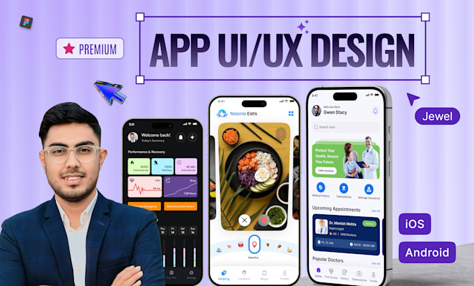 do attractive mobile app UI UX design in figma