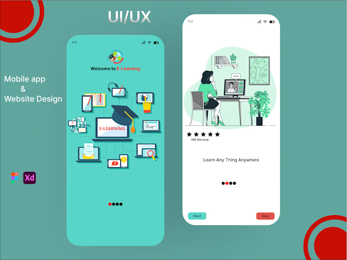 Design mobile app ui design and website mockup in figma xd by ...