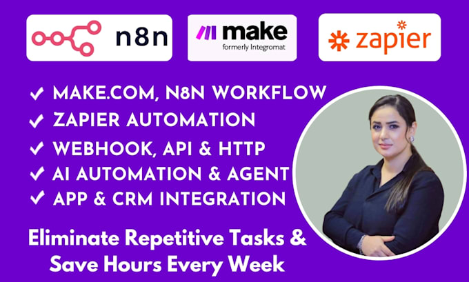 make com automation, make automation, fix make com zapier ai made com n8n expert