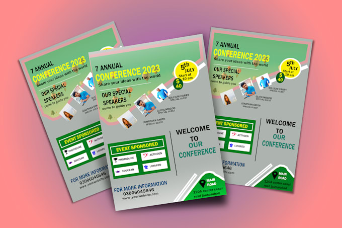design creative conference flyer and creative poster design