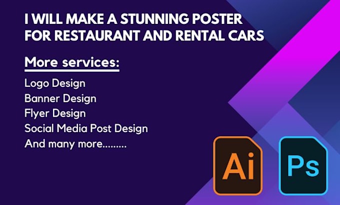 make a stunning poster for restaurant and rental cars