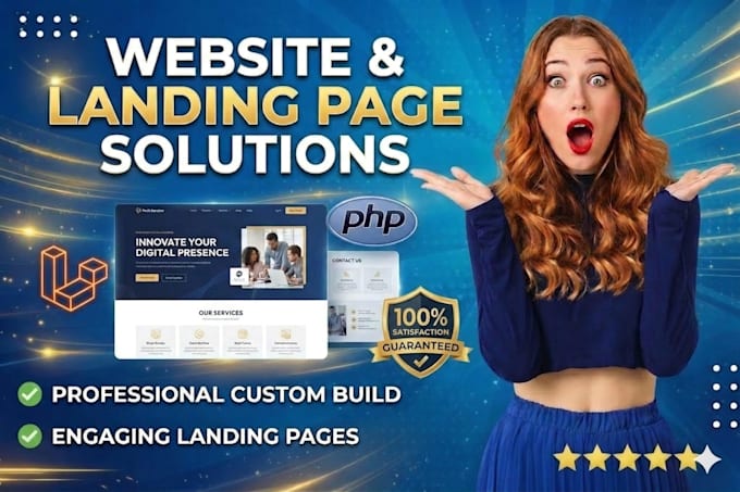 build custom website development, business website and landing page