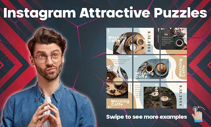 design  attractive puzzle for your instagram feed