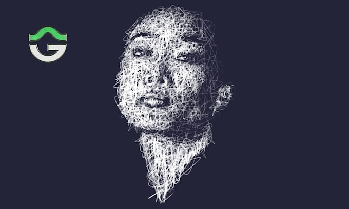 draw scribble sketch illustration on dark background