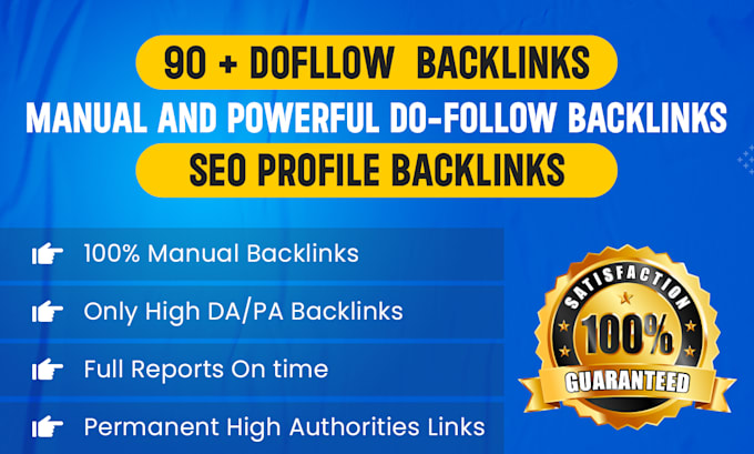 create da 90 plus dofollow backlinks manually created links