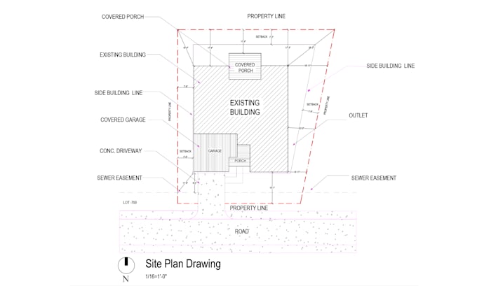 Draft autocad site plan and plot layout drawing for permit by Sorna06 ...