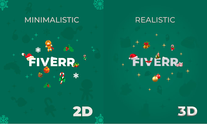 provide professional 2d and 3d christmas logo decoration