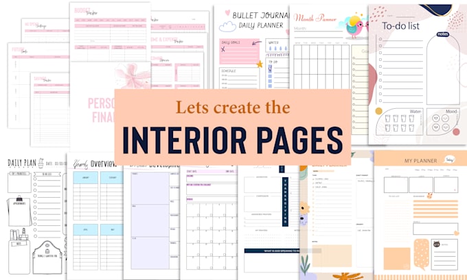 designs custom notebook, journal, and planner interior pages for amazon KDP