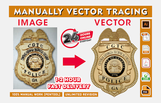 do vector tracing , redraw any image, logo, raster to vector