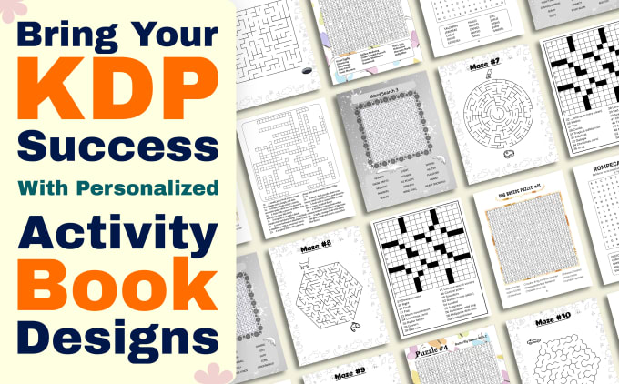 Design word search crossword mazes sudoku puzzle book for kdp etsy