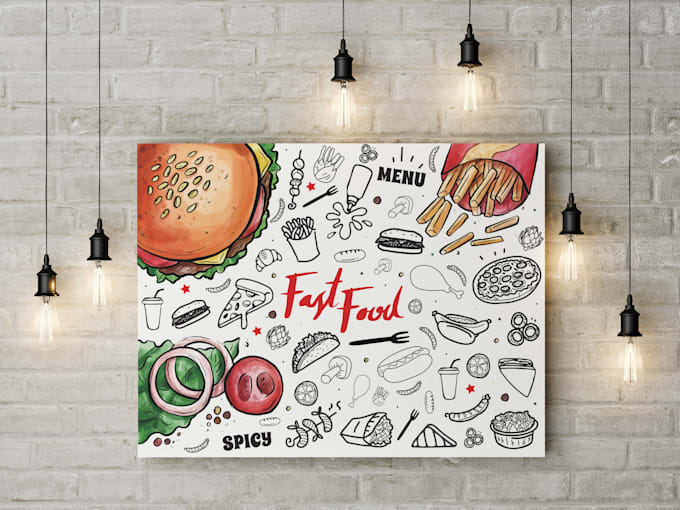 make doodle, vinyl mural, decal, typography backdrop wallart