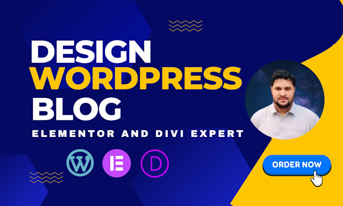 design wordpress blog website, personal blog, landing page using elementor, divi