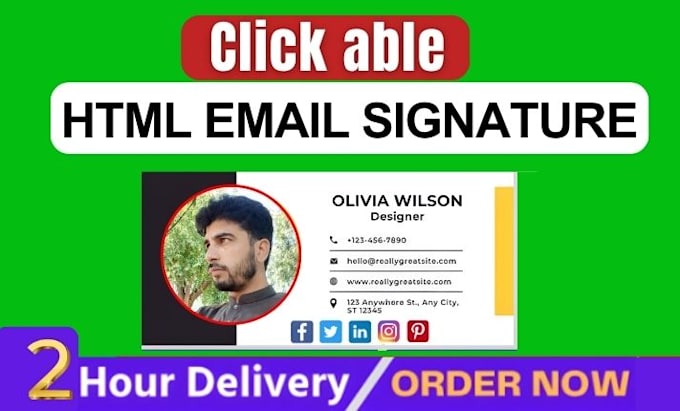 create  HTML clickable email signature