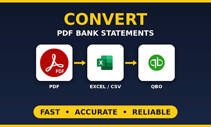 convert PDF or image to excel, CSV or qbo accurately