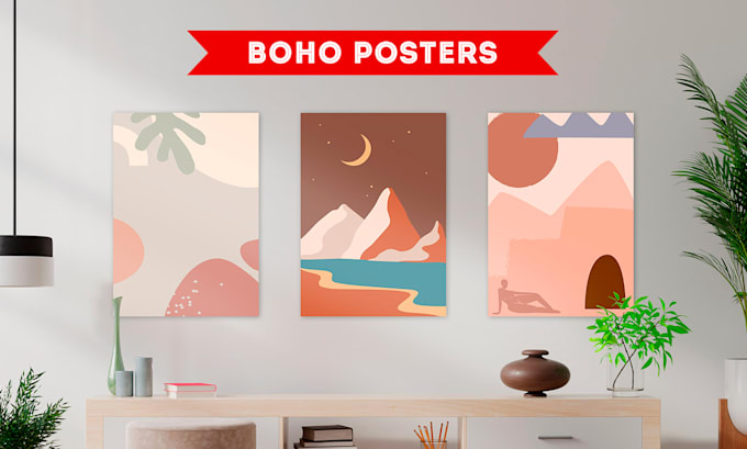 create boho art poster