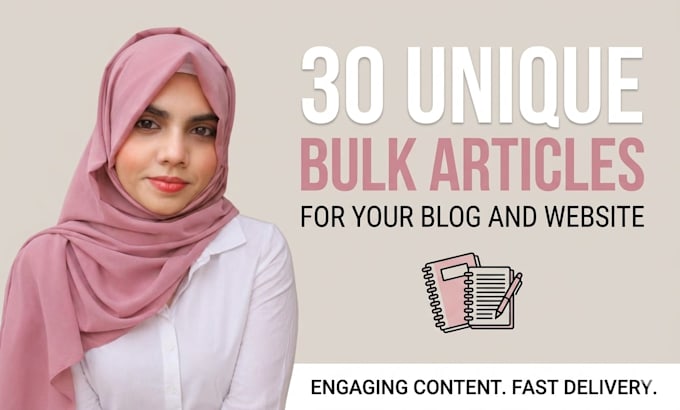 write 30 unique bulk articles for your blog and website