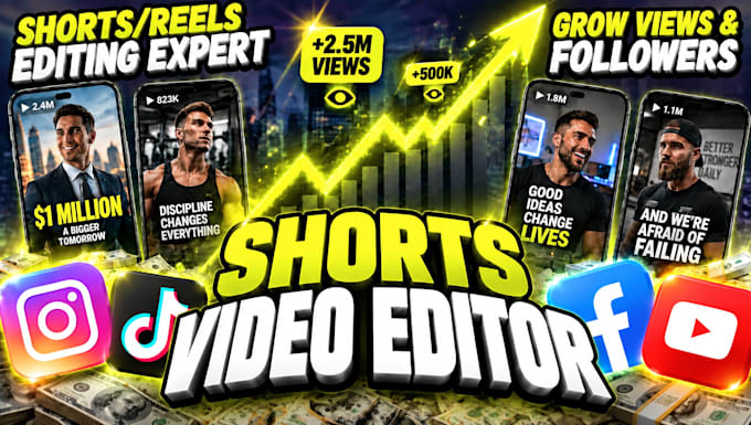 do instagram reels editing, shorts and tiktok videos