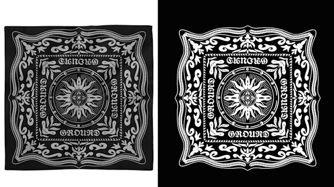 make vintage bandana design and illustration