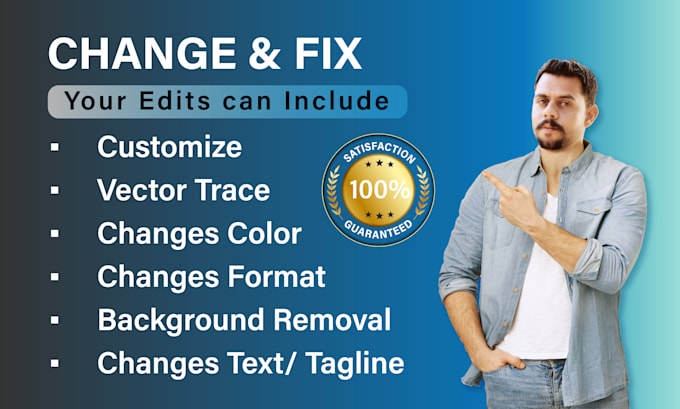 change, fix or vectorize your logo or any graphic design