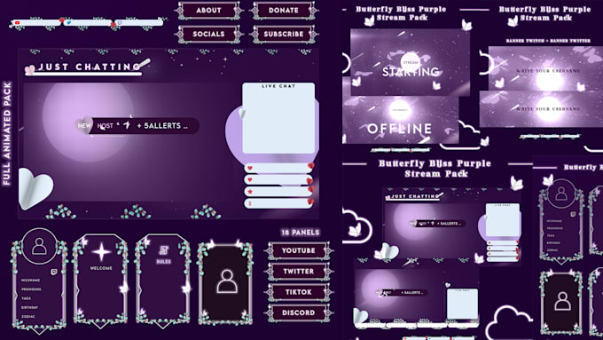 create animated stream package anime, screens, panels, alert