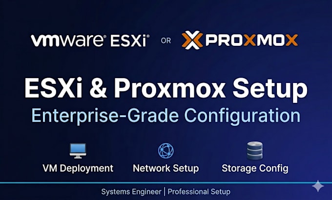 install, deploy, and configure vmware esxi or proxmox ve for your server