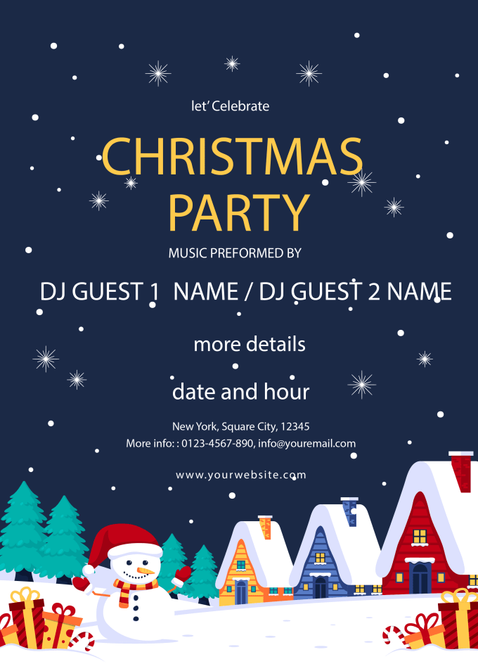 Make christmas invitation party card by Mahdimadkour | Fiverr