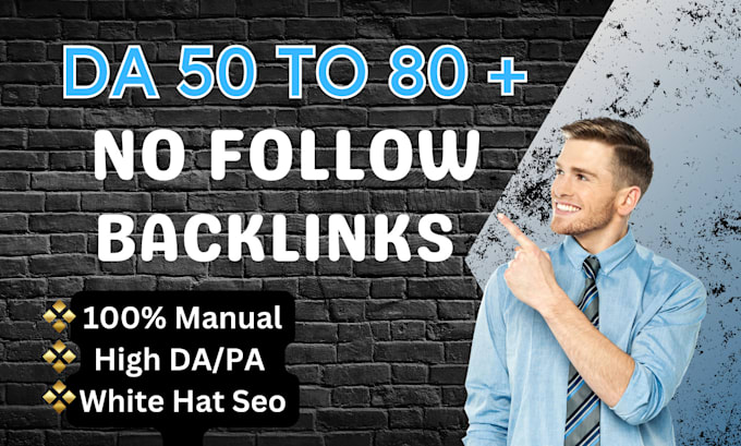 create high da  nofollow dofollow seo backlinks manually